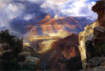 Un milagro de la naturaleza Escuela de las Montañas Rocosas Thomas Moran Pinturas al óleo
